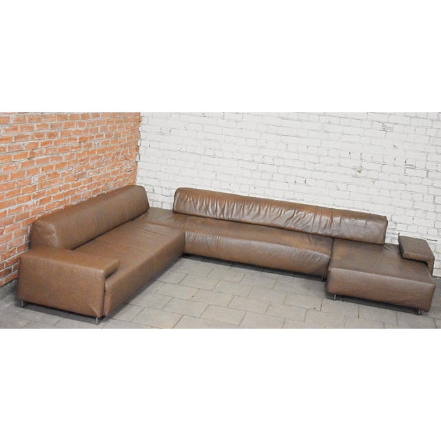 Moroso Leather Lowland Sofa by Patricia Urquiola for Moroso, Italy, 2000s For Sale - Image 4 of 7