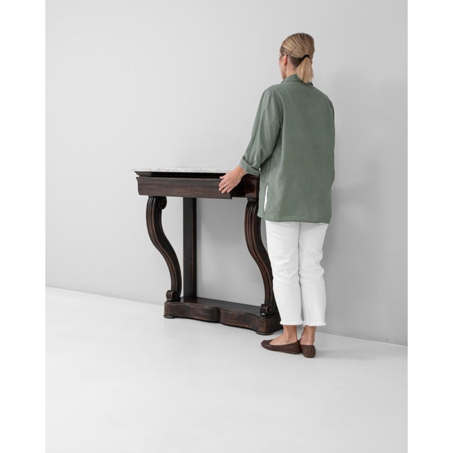 19th Century 19th Century French Restauration Console Table With Marble Top For Sale - Image 5 of 18