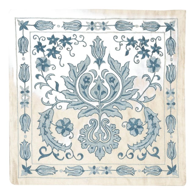 20"x20" 100% Silk Cushion Cover. Embroidered Pillowcase. New Throw Pillow For Sale