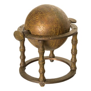 Antique Persian Qajar Period Arabic Islamic Celestial Brass Globe Astrolabe 1850 For Sale