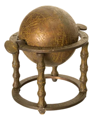 Antique Persian Qajar Period Arabic Islamic Celestial Brass Globe Astrolabe 1850