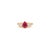 Art Deco Ancient Prong Set Ruby & Round Diamond Past Present Future Ring Size 6.5 in 14k Gold For Sale - Image 3 of 14