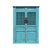 2010s Distressed Aqua Blue Slim Wood Carving Shutter Doors Storage Cabinet For Sale - Image 5 of 5