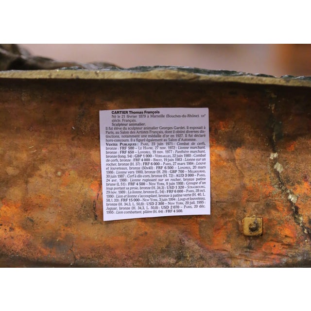 Early 20th Century French Animalier Bronze Hunt Dog Sculpture Signed T. Cartier For Sale - Image 11 of 11