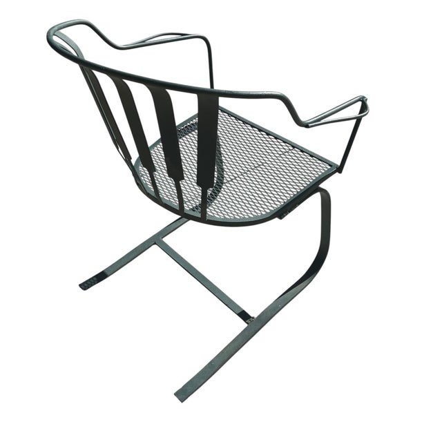 Mid-Century Modern Wrought Iron Pinecrest Bouncer Patio Chairs - A Pair For Sale - Image 9 of 14