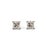 Silver 1.00 Ct Princess Cut Diamond Studs, Pair For Sale - Image 8 of 8