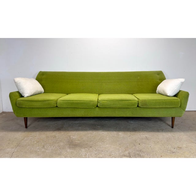 Mid 20th Century Mid Century Danish Modern Dux Folke Ohlsson Style 4-Seat Sofa in Chartreuse Green For Sale - Image 5 of 12