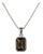 Smoky Topaz Emerald Cut Pendant, Bezel Setting Stackable Pendant For Sale
