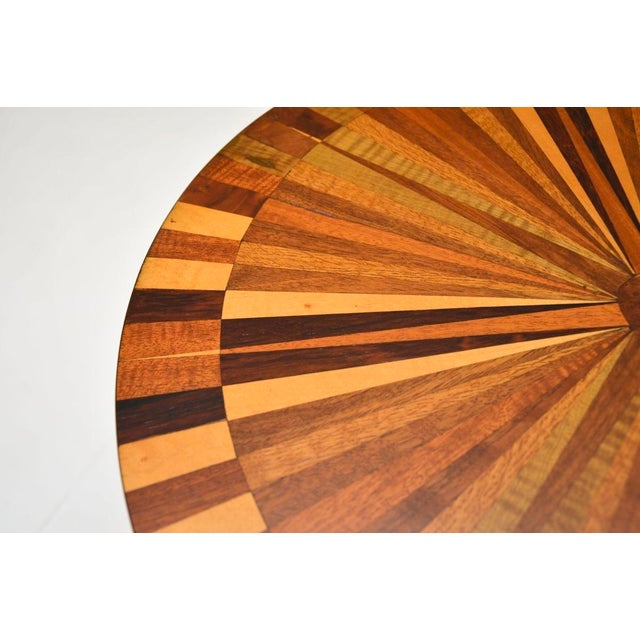 Vintage French Inlaid Starburst Side Table, 1950s For Sale - Image 6 of 9
