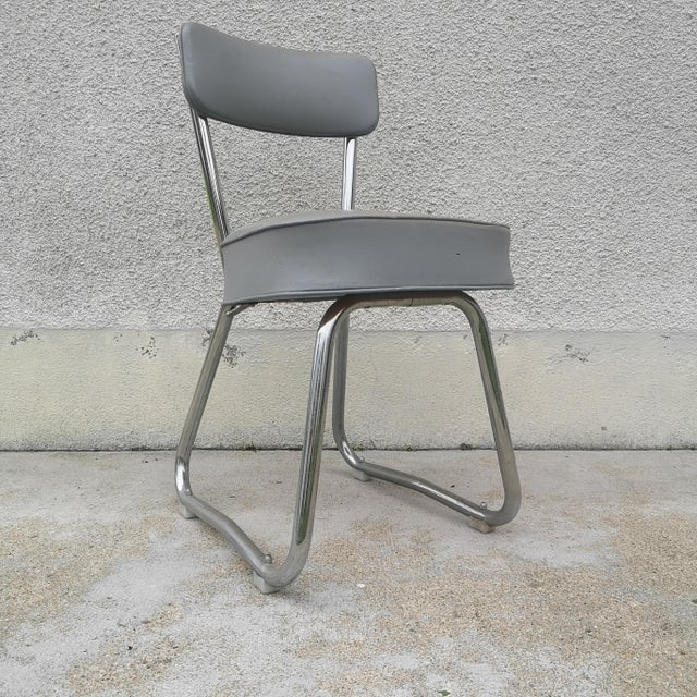 Gray Industrial Grey Office Chair For Sale - Image 8 of 8