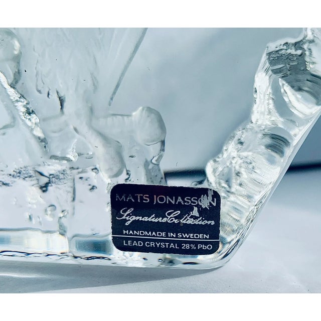 Large Crystal Sculpture of a Bald Eagle Created for Maleras Crystal & Signed by Swedish Artist Mats Jonasson For Sale - Image 9 of 12