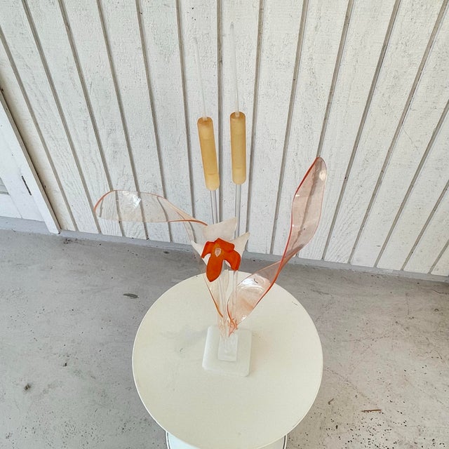 Persimmon 1970’s Modular Lucite Floral Sculpture For Sale - Image 8 of 11