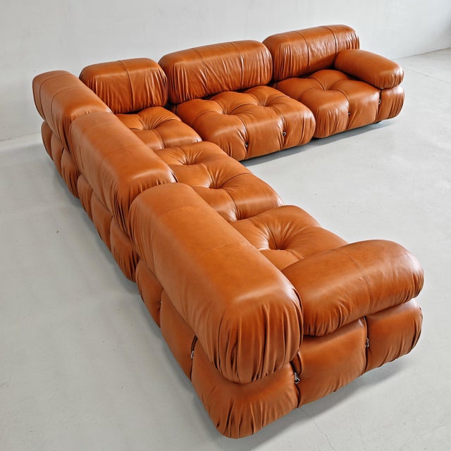 Large Leather Camaleonda Sofa by Mario Bellini for B&B, 1970s, Set of 5 For Sale - Image 11 of 16