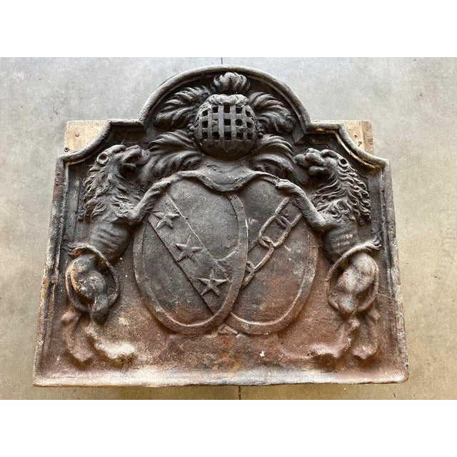 Black Cast Iron Fireplace Backplate from a Castle in Anjou, 1700 For Sale - Image 8 of 8