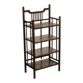 Antique Mission Style Oak Open Bookshelf For Sale
