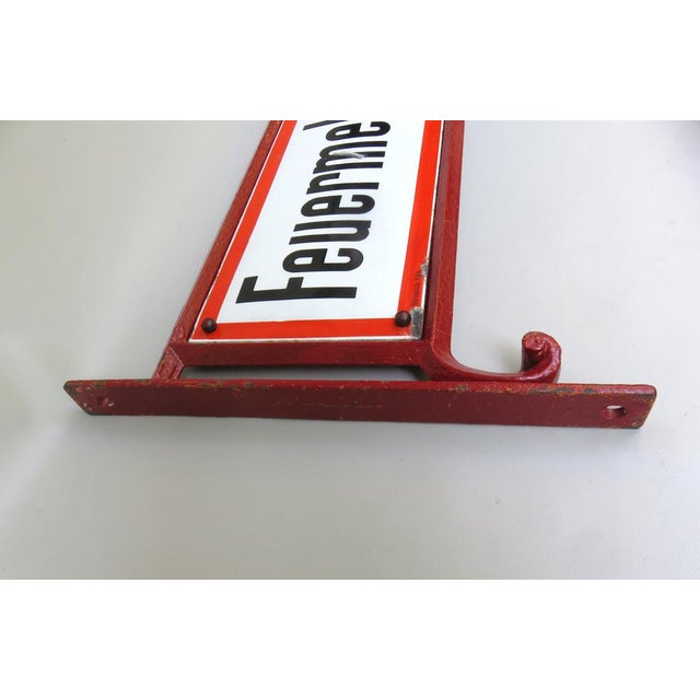 Art Nouveau Fire Alarm Sign in Enameled Cast Iron from Bürvenich, Cologne, Germany, 1890s For Sale - Image 6 of 18