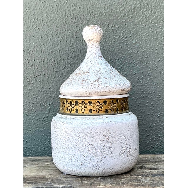 Vintage Italian Rosenthal Netter Glazed Ceramic Lidded Jar For Sale - Image 11 of 12