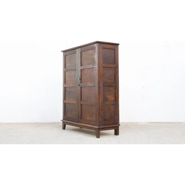 Small Wardrobe by René Gabriel, Reconstruction Period, 1945, 1890s, Oak For Sale - Image 4 of 10