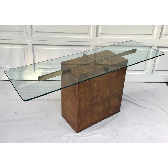 Vintage Lane Burl Wood Console Table | Chairish