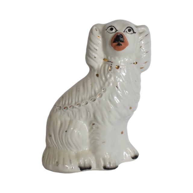 Terrence & Tess the White Staffordshire Dogs and Their Portraits by Susannah Carson For Sale - Image 9 of 11