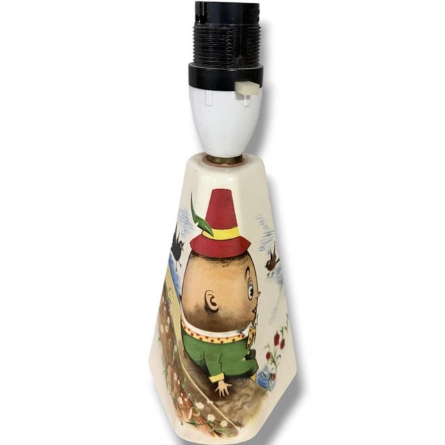 Vintage Hand-Painted Ceramic Humpty Dumpty Table Lamp For Sale - Image 4 of 9