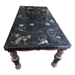 Designer Table Hand Painted by Tracey H. C. Porter 1994 For Sale