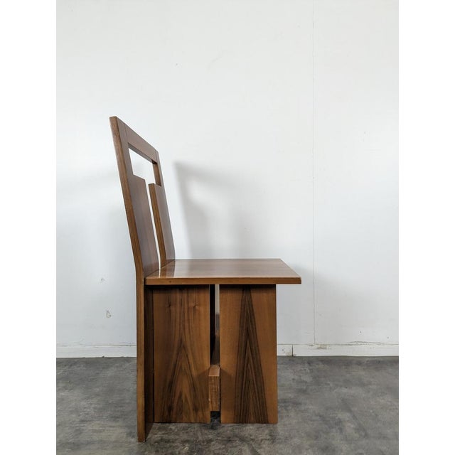 Loto Spa Italian Chairs in American Walnut, Set of 8 For Sale - Image 5 of 14