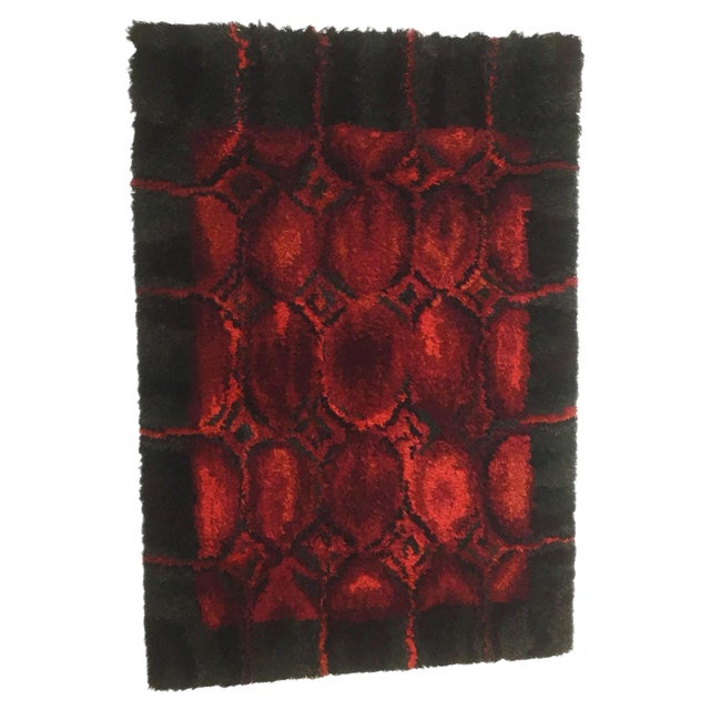 Vintage Modernist Wall Rya Rug by Helena Koskiivaara for Wetterhoff, Finland, 1960s For Sale