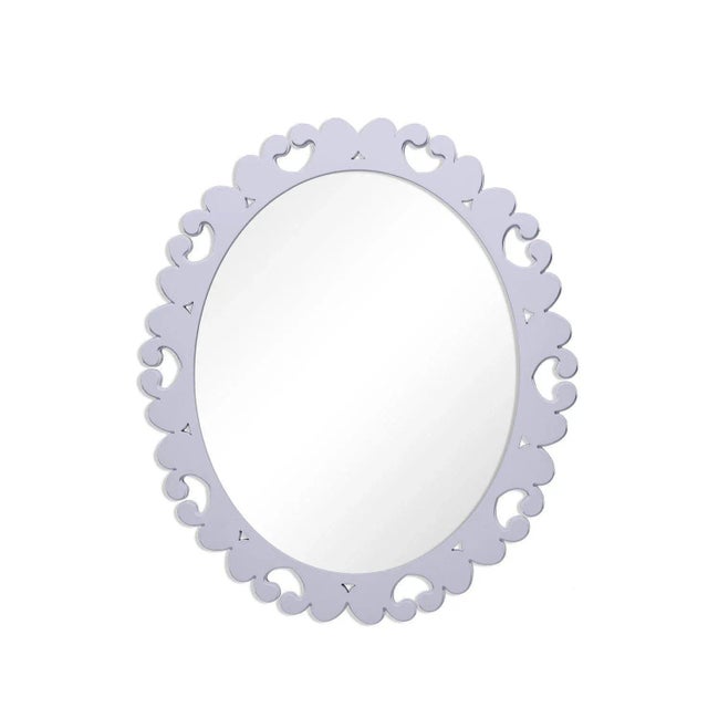Contemporary Fleur Home Garden District Satsuma Oval Mirror in Spring Iris, 22x27 For Sale - Image 3 of 3