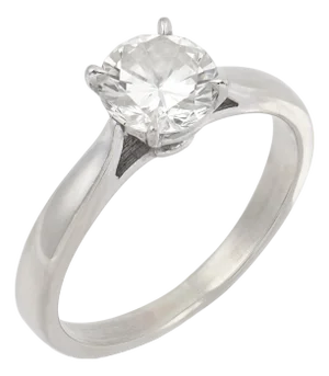Vintage 1.30 Carat Diamond 14k White Gold Engagement Ring, Size 8