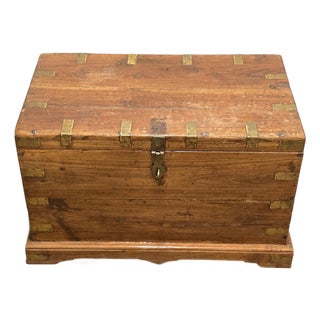 Vintage/Antique Campaign-Naval Travel Trunk For Sale