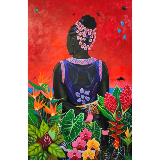 Òrìṣà: Goddess of Fertility, Love, and Sweet Waters , 21st Century, Contemporary, Figurative Portrait, Africa Women by Akanji Bolaji (2026) Acrylic. For Sale