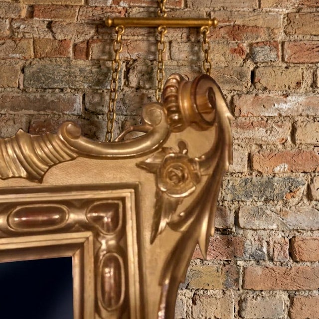Gold Gold Leaf Wooden Mirror from an Tuscan Villa, 1850s For Sale - Image 8 of 11