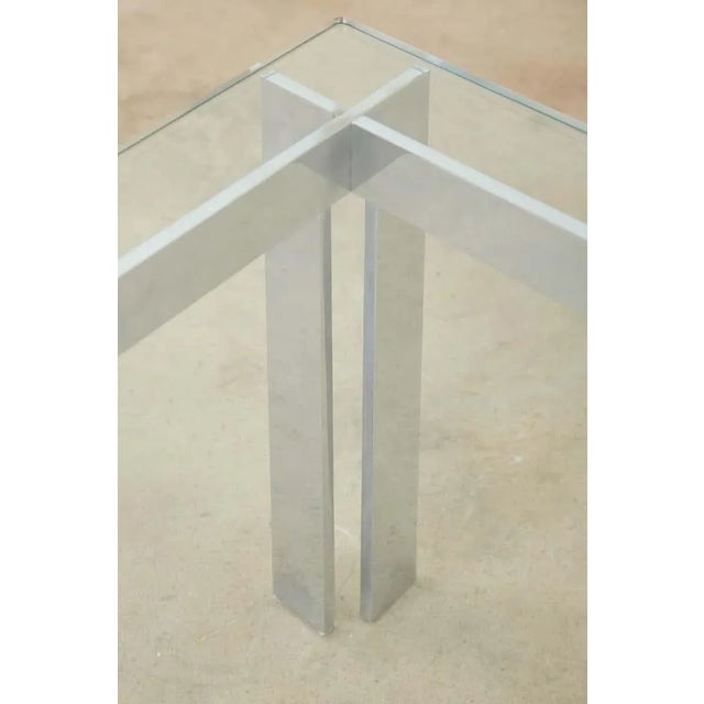 Milo Baughman Style Chrome and Glass Square Cocktail Table For Sale - Image 10 of 13