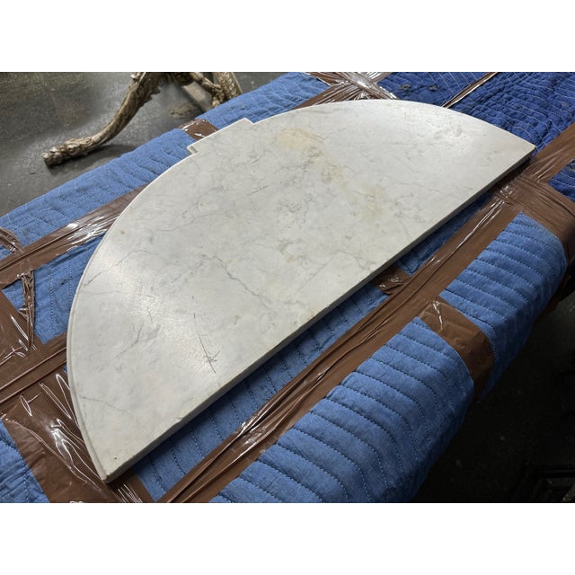 Early 20th Century Carved and Painted Wall-Mounted Console Table With Marble Top For Sale - Image 9 of 9