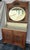 Antique oak washstand / bathroom vanity with a marble top, oval beveled mirror, and floral carvings. Excellent condition....