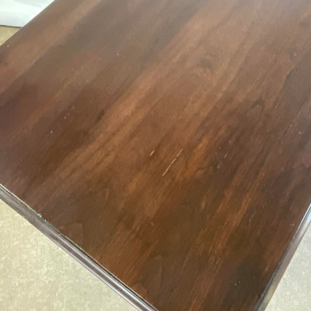 Vintage 1980s Chippendale Ethan Allen Mahogany Lowboy For Sale - Image 11 of 13