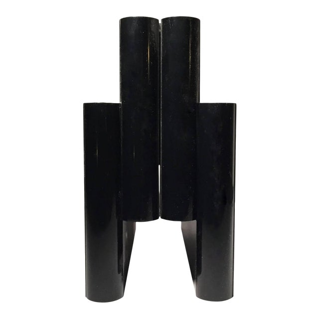 Vintage Black Giotto Stoppino Kartell Magazine Rack For Sale