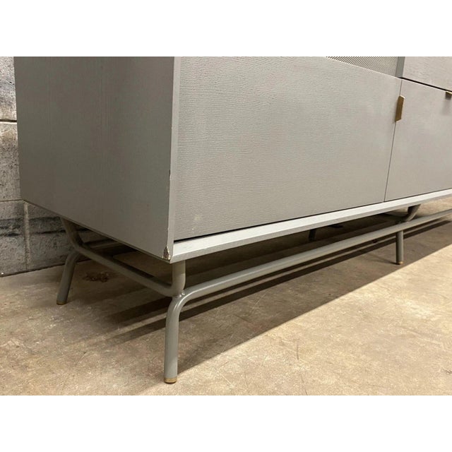 "Dang" by Blu Dot 2 Door 2 Drawer Grey Media Stand Console Credenza Cabinet For Sale In Philadelphia - Image 6 of 12