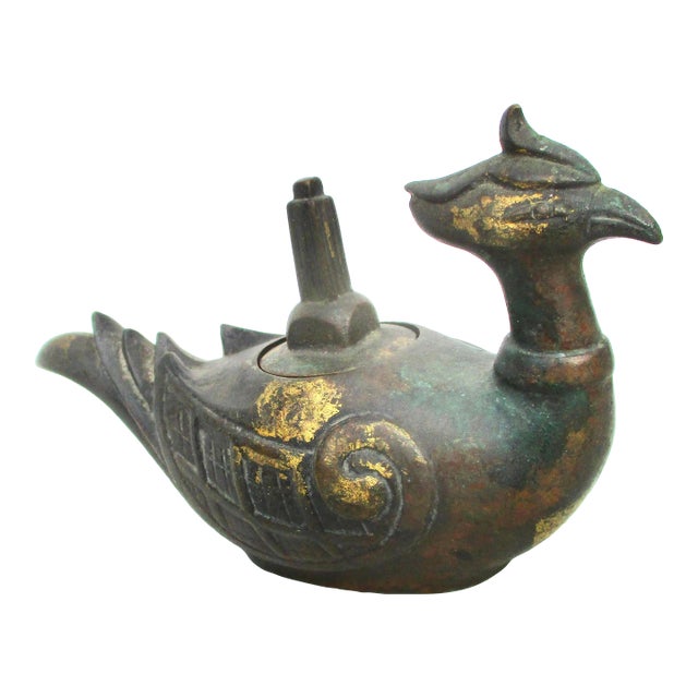 Japanese Mid Century Bronze Phoenix Incense Burnes For Sale