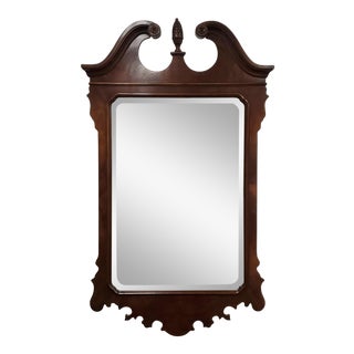 Drexel Heritage Heirlooms Mahogany Beveled Glass Chippendale Style Bedroom Mirror For Sale