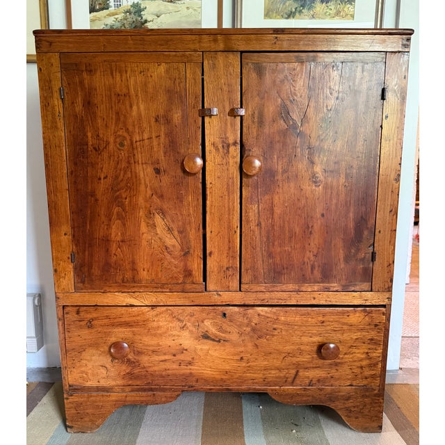 Antique 19th Century American Butternut Linen Cupboard or Blanket Press For Sale - Image 14 of 17