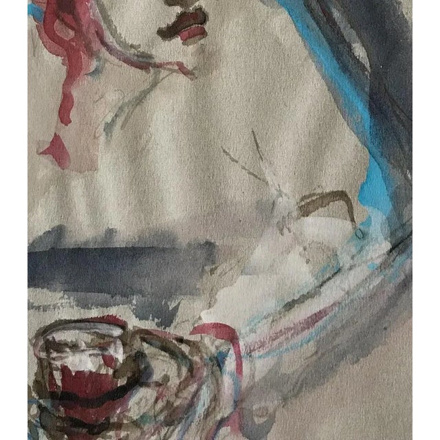 Irma Hediger, L'heure de l'apéritif, 1985, Watercolor on Paper For Sale - Image 4 of 6