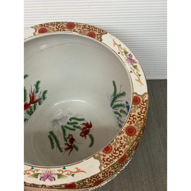 White Satsuma-Style Porcelain Jardiniere, Vintage For Sale - Image 8 of 12