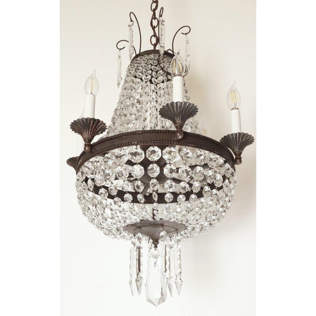 Early 20th Century Grand Prospect Hall Empire Crystal Chandelier For Sale - Image 4 of 14
