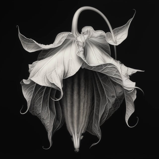48" X 48" - Art Wall Installation 'Brugmansia Flowers' - Set of 4 - Limited Edition Botanical Photograph Prints For Sale - Image 6 of 7