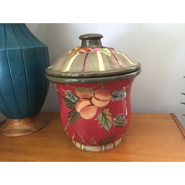 Contemporary 2000s Tracy Porter Cookie Jar or Canister With Lid in the Octavia Hill Garden Collection For Sale - Image 3 of 9