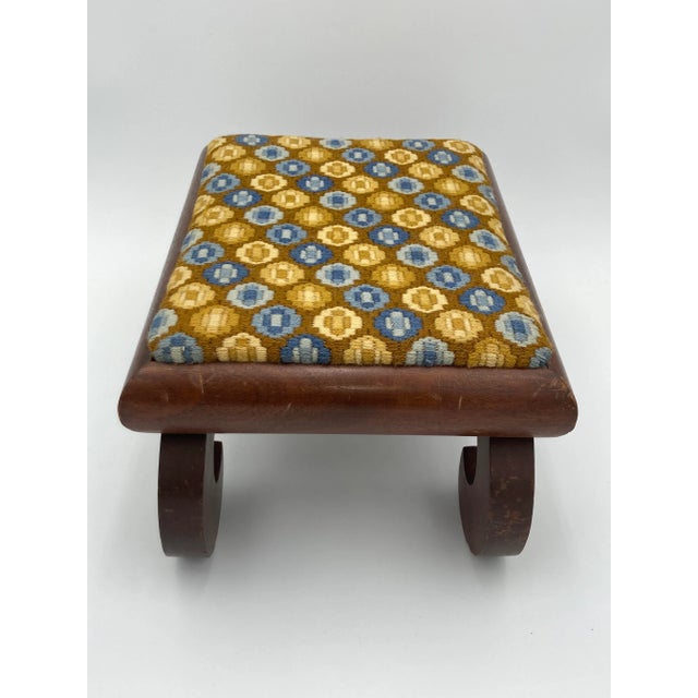 19th Century American Empire Mahogany Upholstered Footstool For Sale - Image 4 of 6