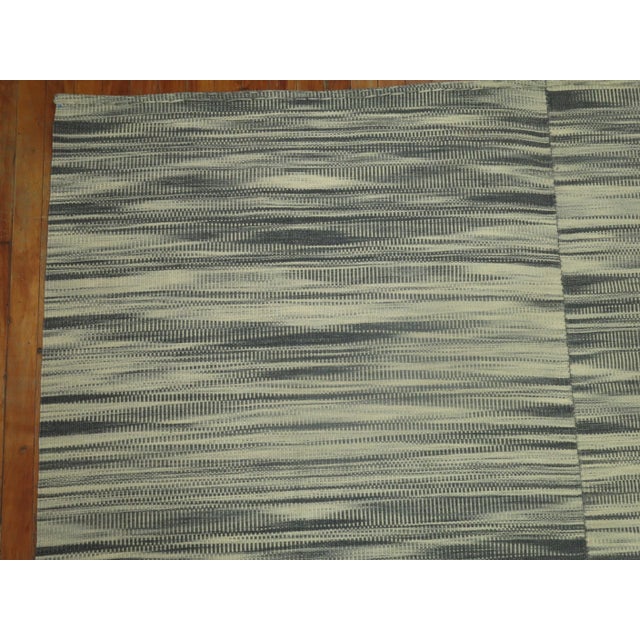 Gray Modernist Retro Deco Kilim For Sale - Image 12 of 18