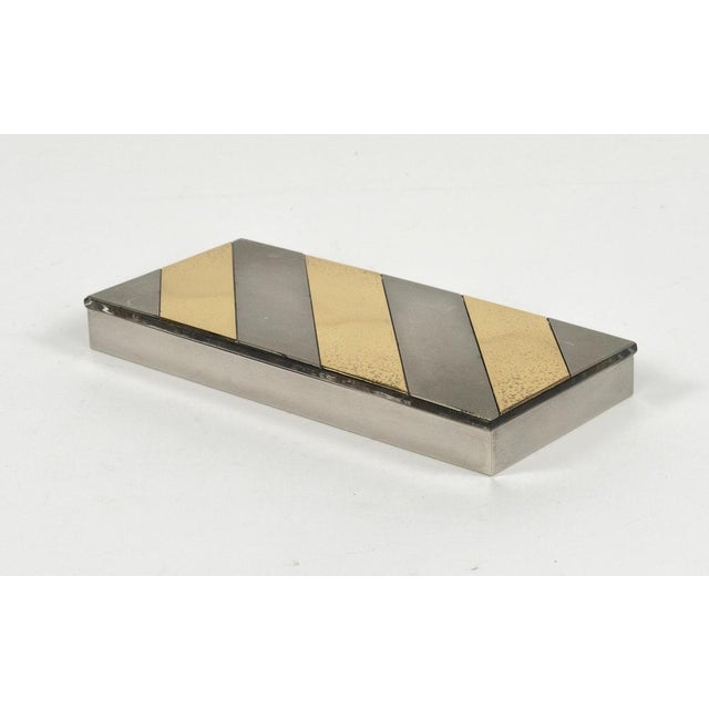 Gray Mid-Century Modern Decorative Box in Steel and Brass and Acrylic by Noel BC, Italy, 1970s For Sale - Image 8 of 18
